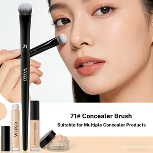 Pro71 Angled Concealer Brush, Buildable Coverage, Professional Concealer Blending, Liquid Cream Makeup Tool, Ideal for Precision Application
