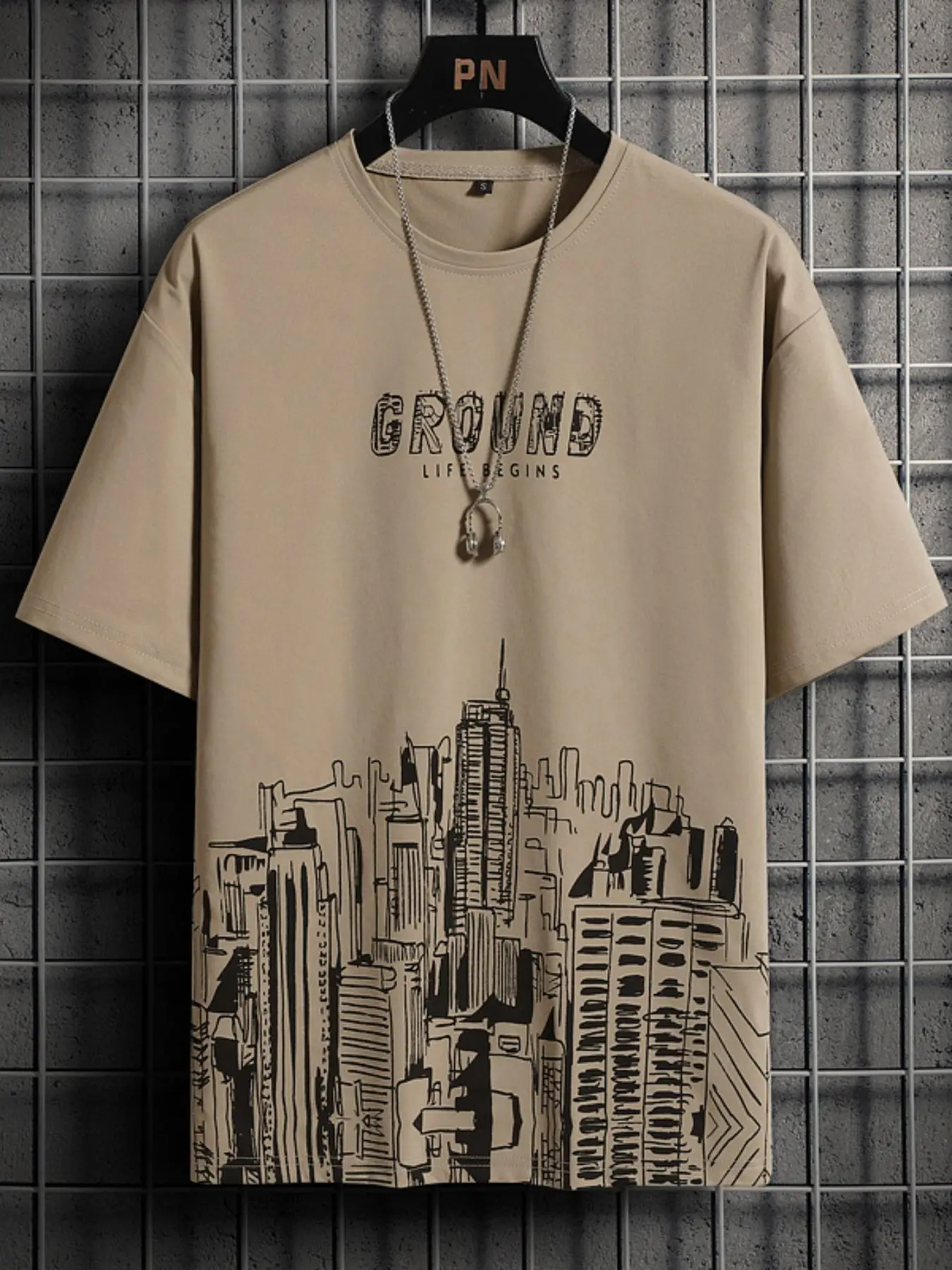 Men's Letter Graphic Round Neck Tee, Fashionable Casual Short Sleeve T-Shirt, Regular Fit Summer Top, Stylish Graphic Tees