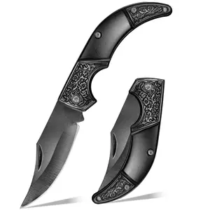2.75-inch sharp blade, horn shaped pocket folding knife, kitchen fruit knife, suitable for outdoor hiking, camping barbecue, men's gift
