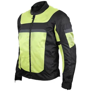 Vance Mens Advanced High Visibility All Season CE Armor Mesh Textile Motorbike Motorcycle Riding Jacket