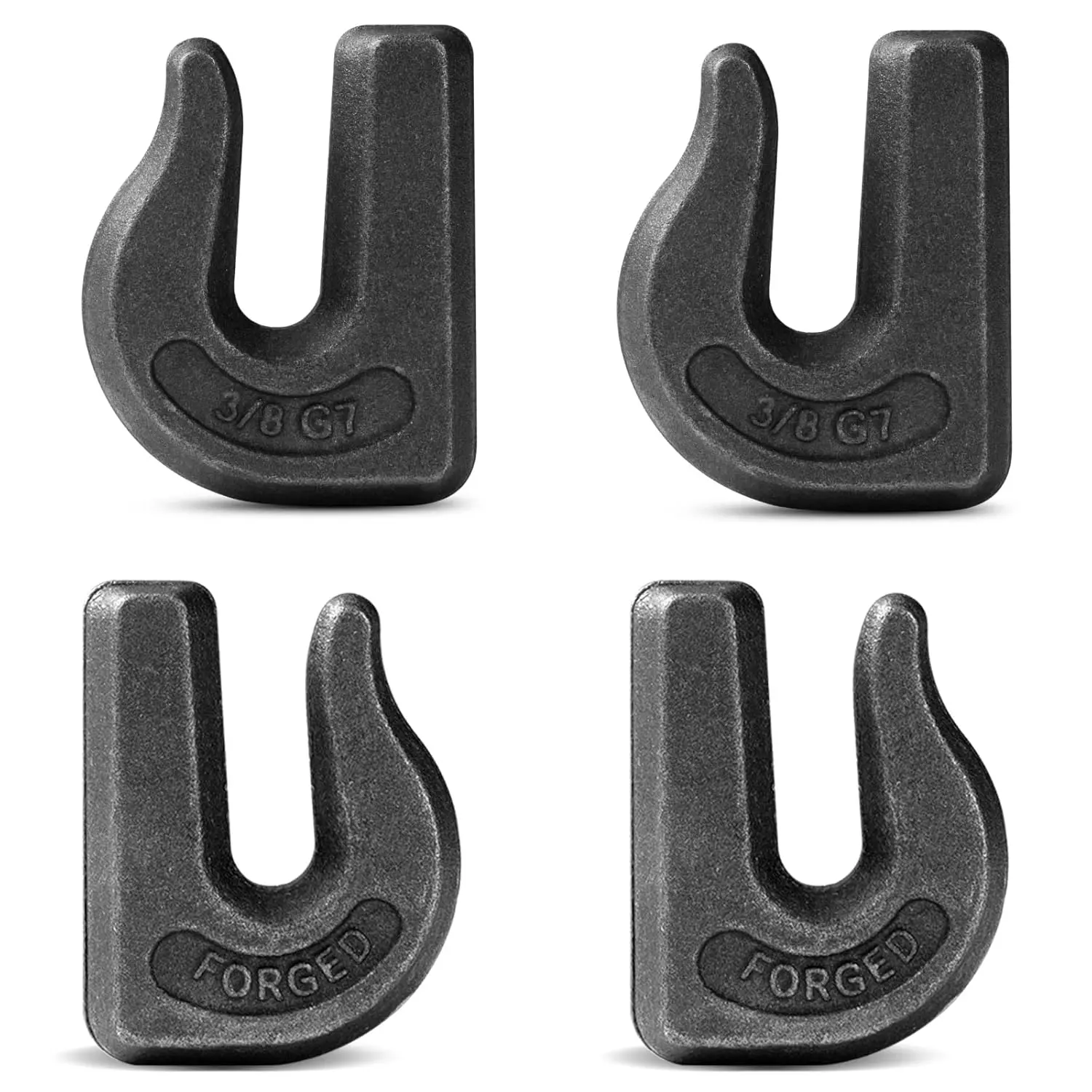 3/8'' Weld On Grab Chain Hook, 4 Pack G70 Clevis Grab Chain Hooks for Trailer , Rigging, ,  Loader Bucket-Working Load Limit: 6600 lbs
