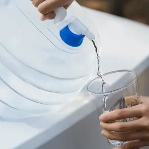 Car Water Storage Bucket, Portable Folding Bucket for Road Trip, Food Grade Drinking Bucket with Faucet, Plastic Material