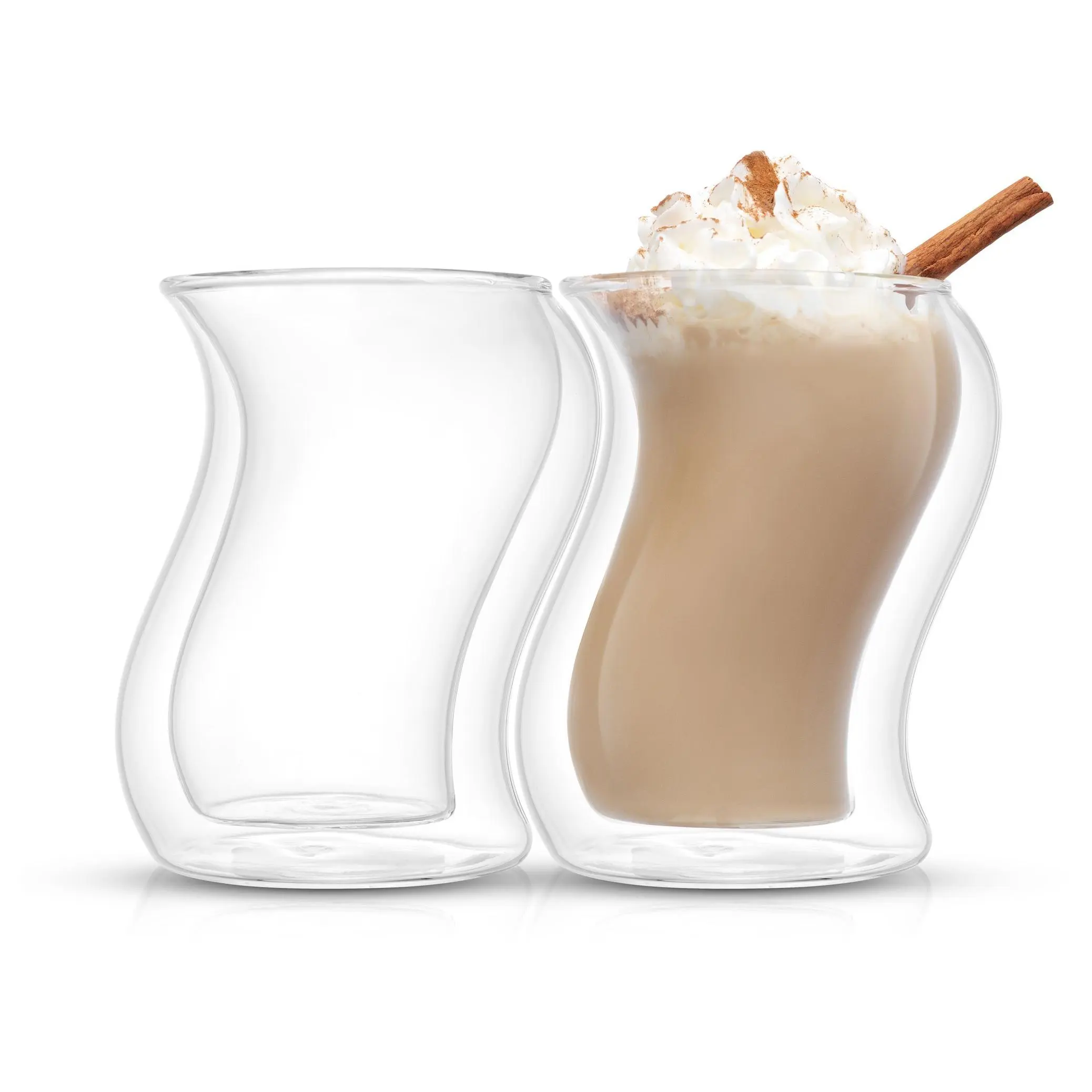 JoyJolt Set of (2) 13.5-oz Pivot Double-Wall Coffee Glasses JoyJolt Set of (2) 13.5-oz Pivot Double-Wall Coffee Glasses