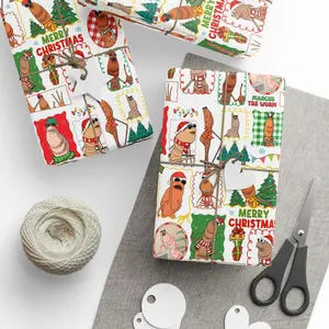 Christmas Marcus The Worm Wrapping Paper Viral Meme Xmas Gift Wrap Festive Holiday Presents Packaging 58"x23" Glossy or Matte Finish 90gsm Fine Art Paper