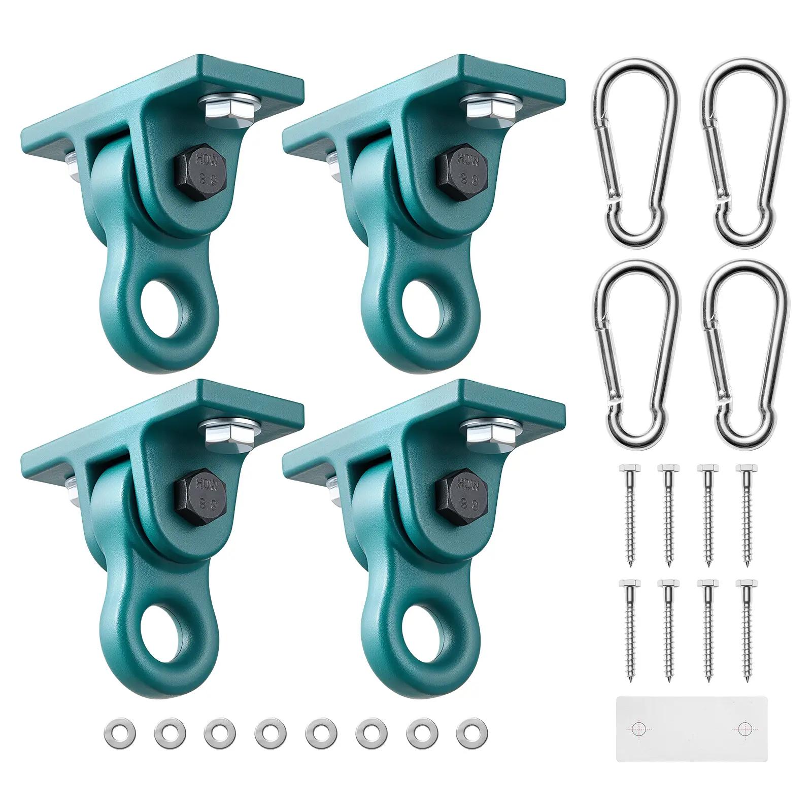 【SummerFinds】VEVOR Heavy-Duty Hangable Swing Hangers 4-Pack, Aluminum Alloy Brackets with 5000 lbs Capacity, Smooth Dual Bearings, Included Screws & Bolts, Patio Swing Porch Accessories for Wooden Indoor-Outdoor Use, Stable Hook Set