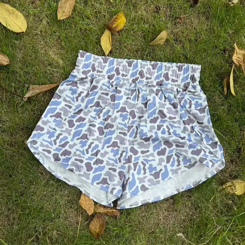 Women's Fitted Camouflage Shorts - Above Knee, Comfortable Everyday Bottoms, Stylish Print Clothes for Women