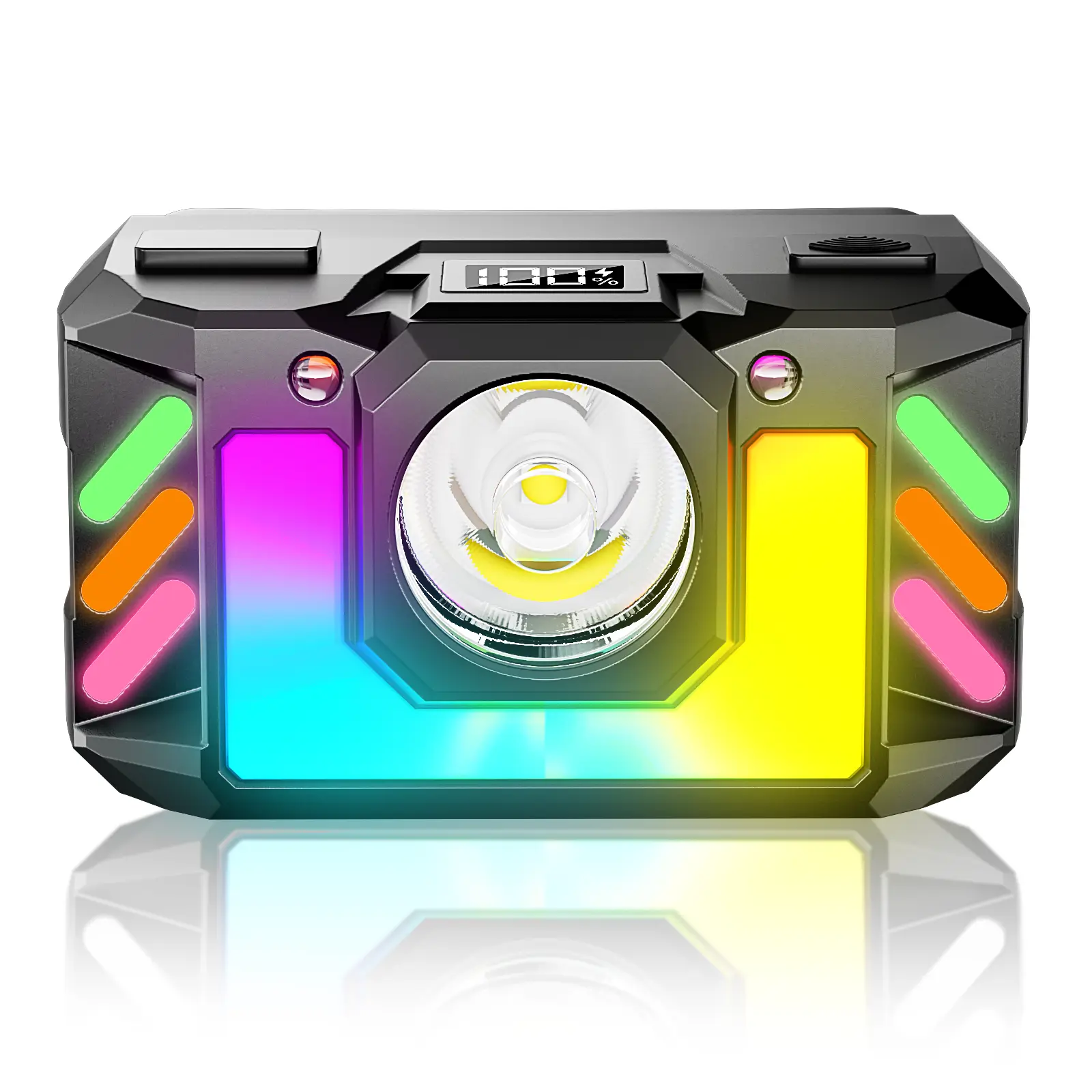 120000LM High-Power LED Headlamp, Motion Sensor, Zoomable, USB Rechargeable Waterproof Head Torch with Side Light for Camping, Outdoor Working