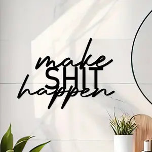 Funny Metal Bathroom Wall Art, Perfect Christmas & Halloween Decoration, Unique Toilet Sign, Ideal Housewarming Gift, Potty Art Decor