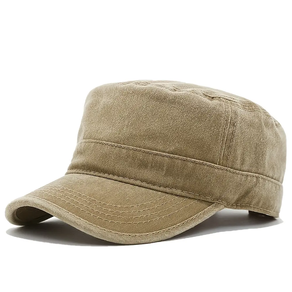 Vintage style & washed flat top: Solid color baseball cap Adjustable Hat Classic Trucker Hat,sunscreen,,summer,winter,premium,breathable,Full,outdoor