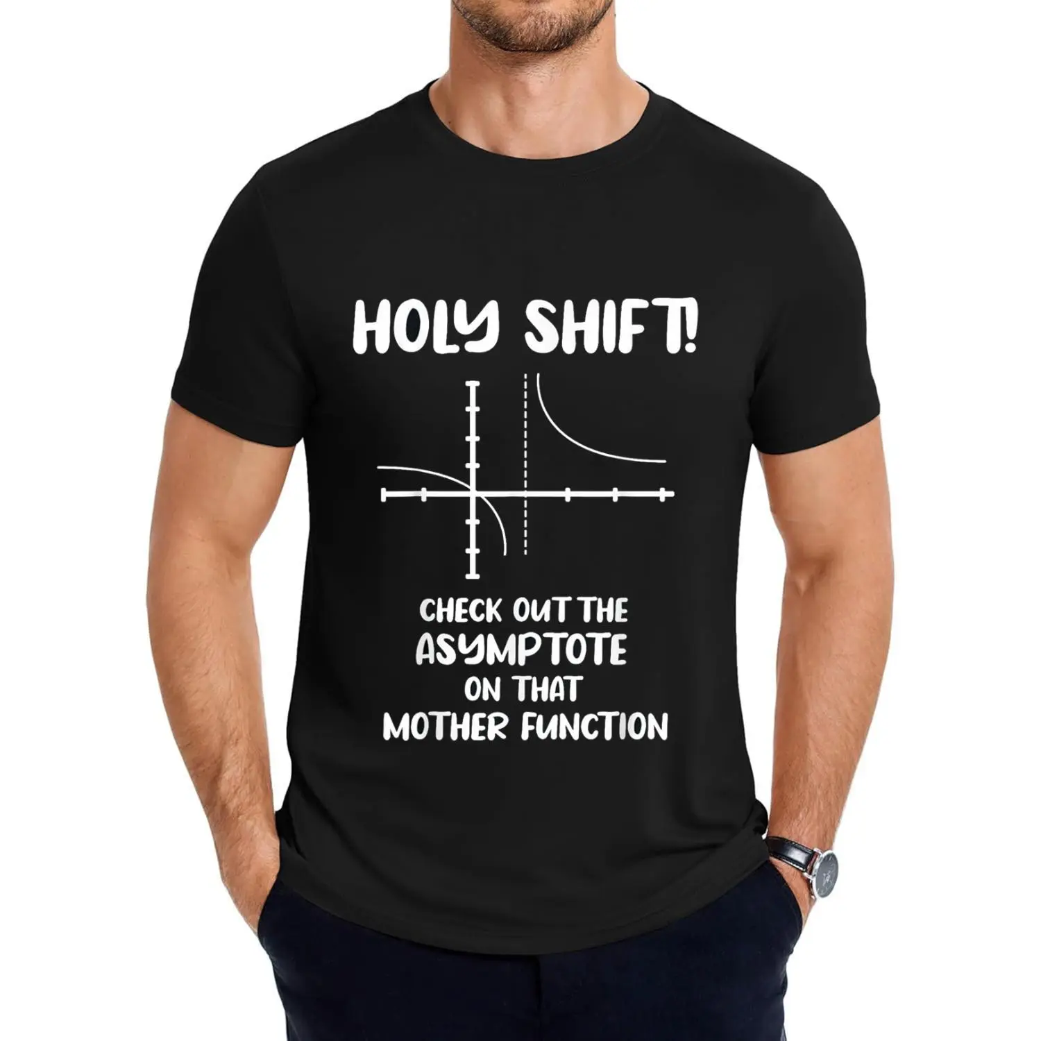 Menswear Round Neck Short-Sleeve Casual Top, Mathematics and Geometry Inspired T-Shirt