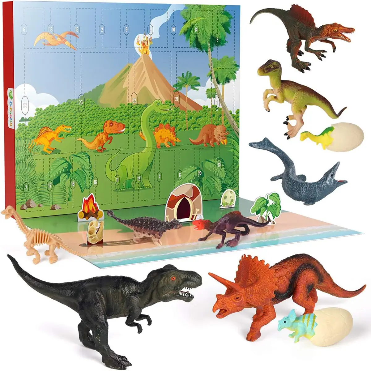 D-FantiX Dinosaur Advent Calendar 2026 for Kids, 24 Days Countdown to Christmas Advent Calendars Dinosaur Toy Xmas Gift for Boys Girls 3 4 5 6 Years Old