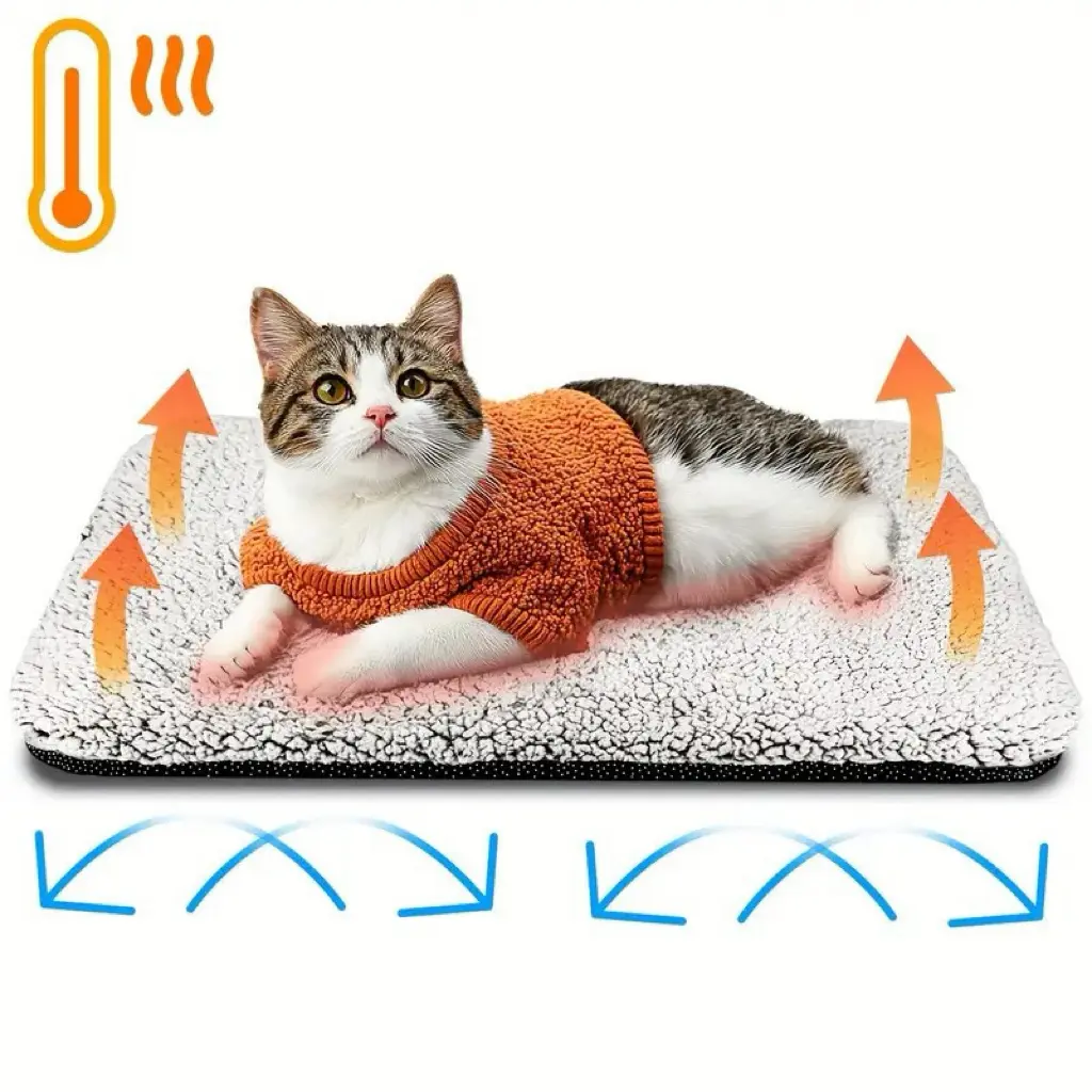 Self  Pet Bed No Electricity Required Extra Thick Thermal Insulated Mat for Indoor & Outdoor Use Non Slip Washable Noiseless Multi functional Foot Warmer Desk Foot  Pad dog perros winter costco hotdog tray Soft warming