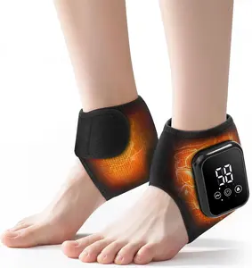 2PCS Cordless Ankle Heating Pads, Ankle Massager with Heat, Rechargeable Heated Foot Brace Wrap, 3 Vibration and Heating Modes, Auto Shut Off