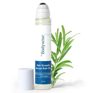 2PCS Be Bodywise Advanced Hair Density Roll-On Serum 25 ml | 5% Saw Palmetto, 3% Rosemary, 1% Caffeine Herbasome & 3% Fenugreek | Scalp Serum for Reduced Hair Fall | Men & Women