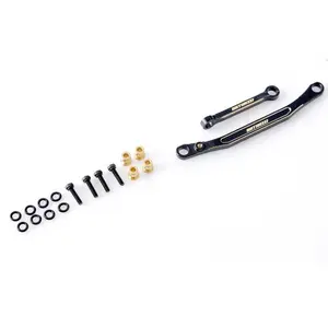 BATRAZZI Brass Steering Set for FMS FCX18/FCX24 Black New Year Gift Durable Upgraded with Swivel Universal Joint Adjustable Ratchet Wrench High Quality Hardware