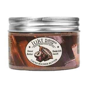 LUKT Korean Cocoa Chocolate Butter Spread with Hazelnut Chunks - French Style Sweet Butter Jam for Toast, Yogurt, Baking - 90g