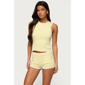 Leila Scalloped Knit Tank Top