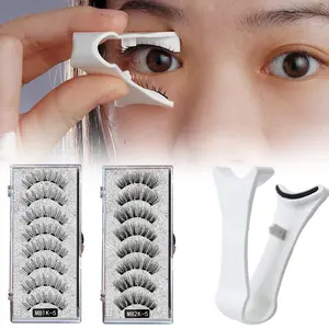 2 Pairs 8 Pieces 3D Natural False Eyelashes, Quantum Magnetic False Eyelashes, Five Magnets No Glue Reusable DIY False Eyelashes Makeup