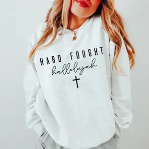 Hard Fought Hallelujah Sweatshirt - Hoodie, Jesus Hoodie, Christian Sweatshirt, Bible Verse Hoodie, Religious Sweatshirt, Christian Gift