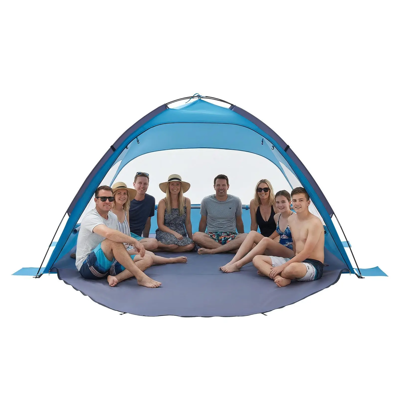 【SummerFinds】VEVOR Beach Tent Sun Shelter for 8 Person, UPF 50+ Protection, Portable Sun Shade Canopy with Carrying Bag & Sand Pockets, Lightweight and Easy Setup Beach Umbrella for Camping Fishing Outdoor Picnic