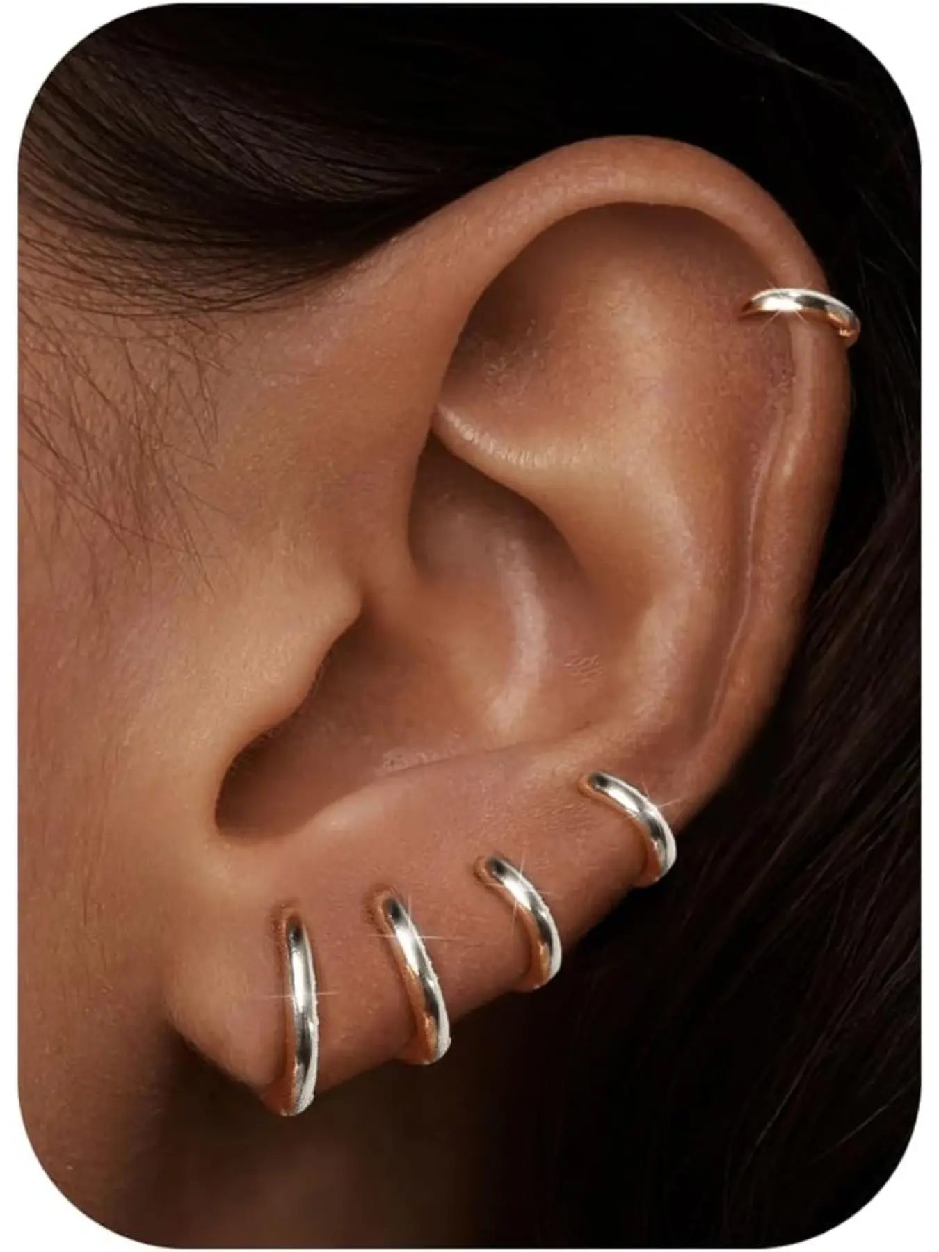 Small Hoop Earrings for Women Men, Stainless Steel Huggie Earrings for Cartilage and Helix Piercings, Tiny Hinged Sleeper Earrings 6/7/8/9/10mm, Hoop Shape Earrings, Ear Hoops