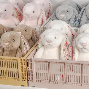 Cute Rabbit Plush Toy, Soft Adorable Stuffed Floral Lop-Eared Bunny Plush Doll, Soft Stuffed Animal, Birthday Gift, Soft Cuddly Gift, Home Decoration, Gift for Children