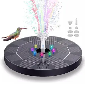 Solar Powered Fountain with RGB Light, Solar Fountain with 7 Nozzles, Garden & Pond Use Water Pump Fountain, Garden Decoration Supplies, Outdoor Water Fountains