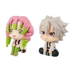 New Demon Slayer Kanroji Mitsuri Figure Bonus Cute Sitting Figure Shinazugawa Sanemi Figuine Toy Doll Gift Collection PVC 10.5CM
