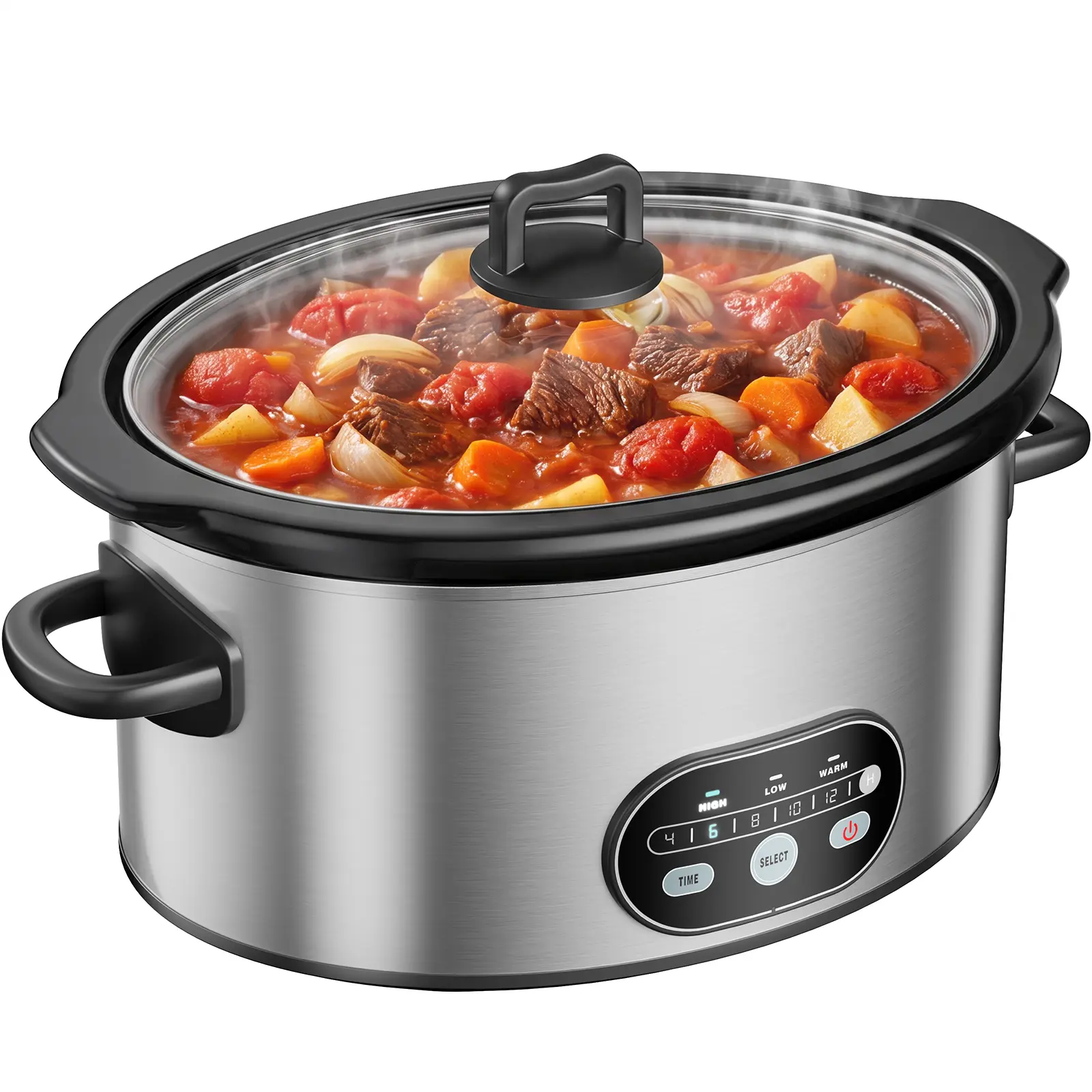 Sweetcrispy LIVE Slow Cooker - 3 Cooking Settings, Dishwasher-Safe Stoneware Crock, Glass Lid, Ideal for Blueberry Cobbler, Delicious Meals, Variety of Foods & Gatherings