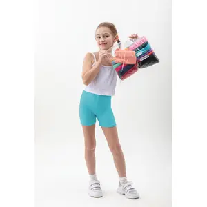 202510   Pack of Girls' Elastic Dance and Bike Shorts - Soft, Breathable Polyester/Spandex Blend - Quick-Dry, Comfortable and Safe Shorts, Available in Various Colors, Suitable for Active Play, Dance, and Cycling, Active Sportswear | Seasonal Tight Pants