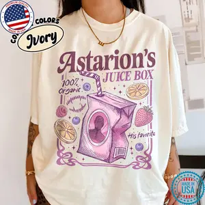 [Sale Up To 50%] Astarion's Juice Box BG3 Shirt Comfort Colors, Funny Astarion Game Fan T Shirt, Baldur's Gate Inspired Tee, Dark Humor Tee Gift, Graphic Streetwear T-shirt