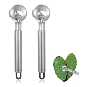 Stainless Steel Peeler - Multi-Purpose Kitchen Tools, Cactus Peeler, Noodle Cutter & Scoop, Durable & Easy-Grip Handles Cooking Cutting Utensils Peeling