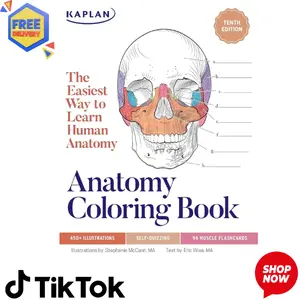 Anatomy Coloring Book with 450+ Realistic Medical Illustrations with Quizzes for Each (Kaplan Test Prep)