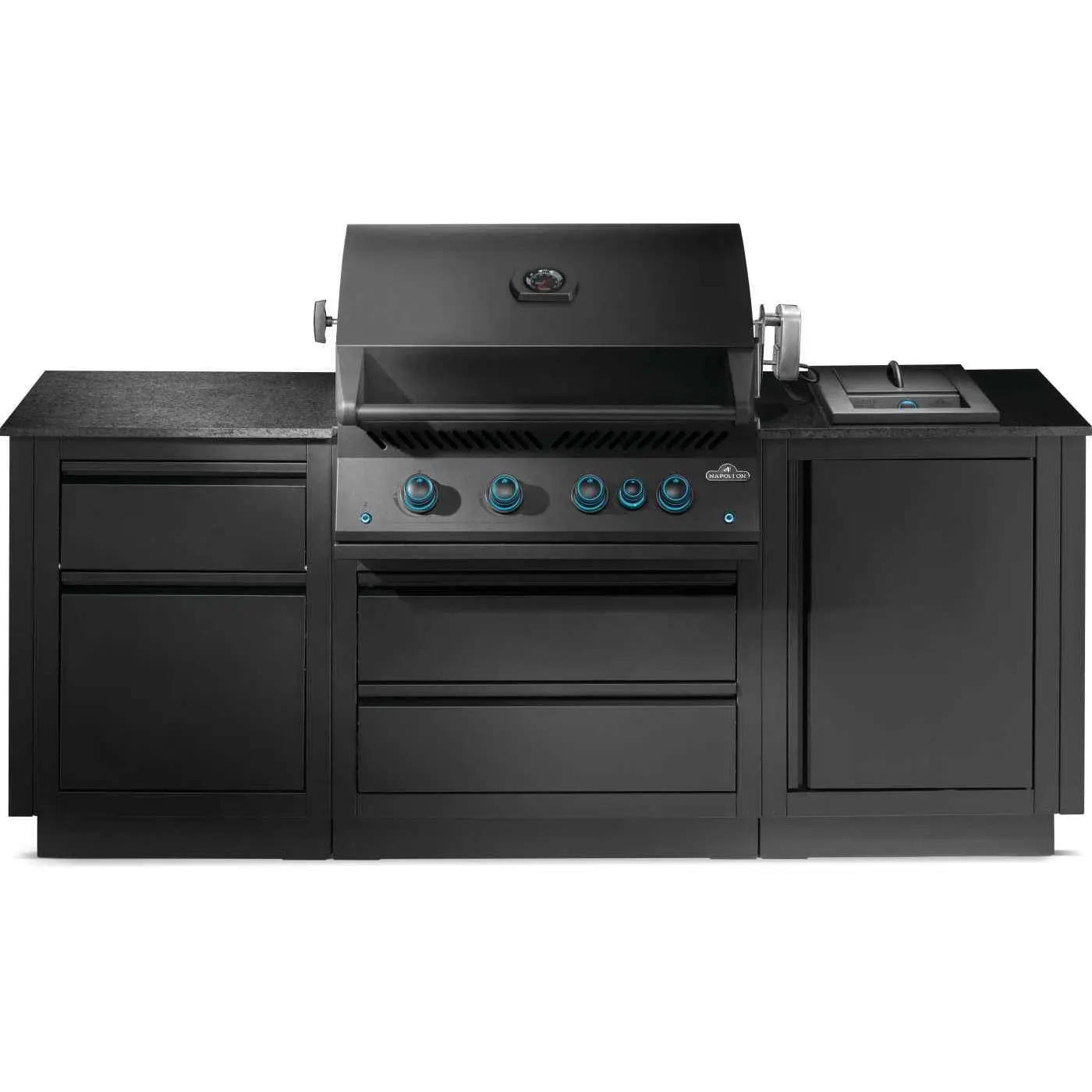 Patio Elegance OASIS™ 300 Sturdy Stylish Outdoor Kitchen - Built-in 32" 700 Series Barbecue Grill, Fire Pit, Temp Control Burners, Eco-Friendly Features for Garden Party, Friends and Family Cooking