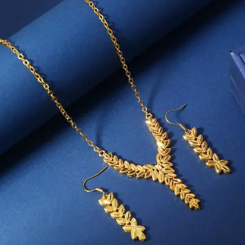 Leaf Design Jewelry Set, Matching Jewelry Set, Jewellery Gift Set, Accessories Set, Elegant Necklace / Bracelet / Earrings / Ring for Party, Daily Clothing Decor, Trendy All-match & Exquisite Jewelry for Birthday Gift, Maximalist Jewelry