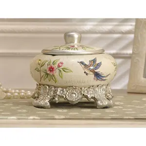 Old Fashion Ceramic Ashtray / Candy Jar with Lid