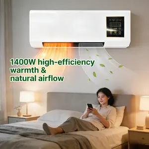 1400W Dual Mode Wall Mounted Fan Summer Gentle Natural Wind Winter Fast Heating Portable Quiet Fan For Bedroom Office Living Room Home Use