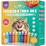 Beloved Pets Lickable Creamy Cat Treats - Chicken & Tuna Flavor, 40-Pack Bulk Packaging