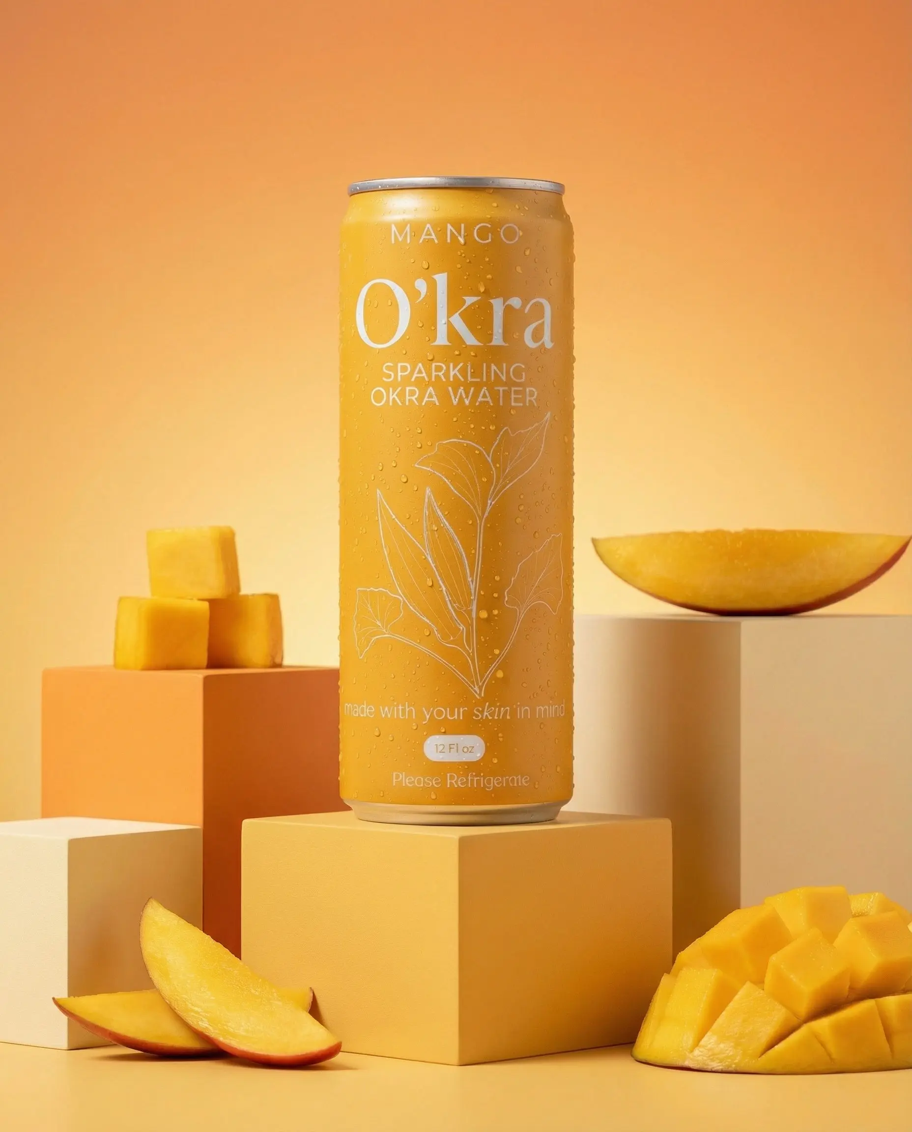 O’kra – Sparkling Okra Water (Mango) | Hydration & Skin Health O’kra – Sparkling Okra Water (Mango) | Hydration & Skin Health