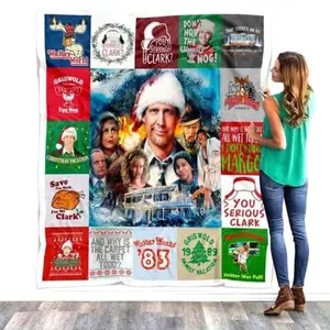 National Lampoon's Christmas Vacation Movie Vintage Fleece Blanket, Xmas Vacation Retro Movie Blanket, Clark Griswold Family Xmas Blanket,Christmas Gift,Fan gift,Gift for man & women,birthday gift