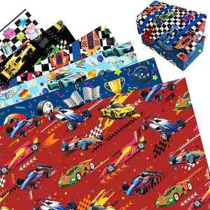 12 Sheets Racing Wrapping Paper, Race Car Gift Wrap for Boys Birthday, Christmas Wrapping Paper，Kids Party Decorations Gift Wrapping, 68x50cm
