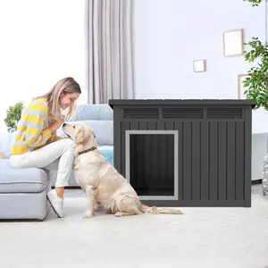 Summervibes Indoor & Outdoor   Durable 、Waterproof Dog House for Medium Dogs, Easy Assembly with Ventilation & Sloped Roof   Durable