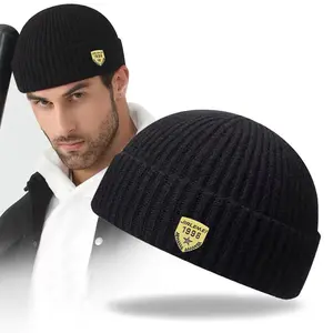 Unisex Street Style Hip Hop Beanies Brimless Melon Cap Cuff  Beanies Hats Women Men Autumn Winter Warm Knitted Bonnet Skullcap