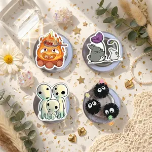 Totoro Phone Grip, Calcifer Kodama Soot Sprite MagSafe Holder, Anime Kindle Grip, Cute Ghibli Inspired Gift For Her Case Stand