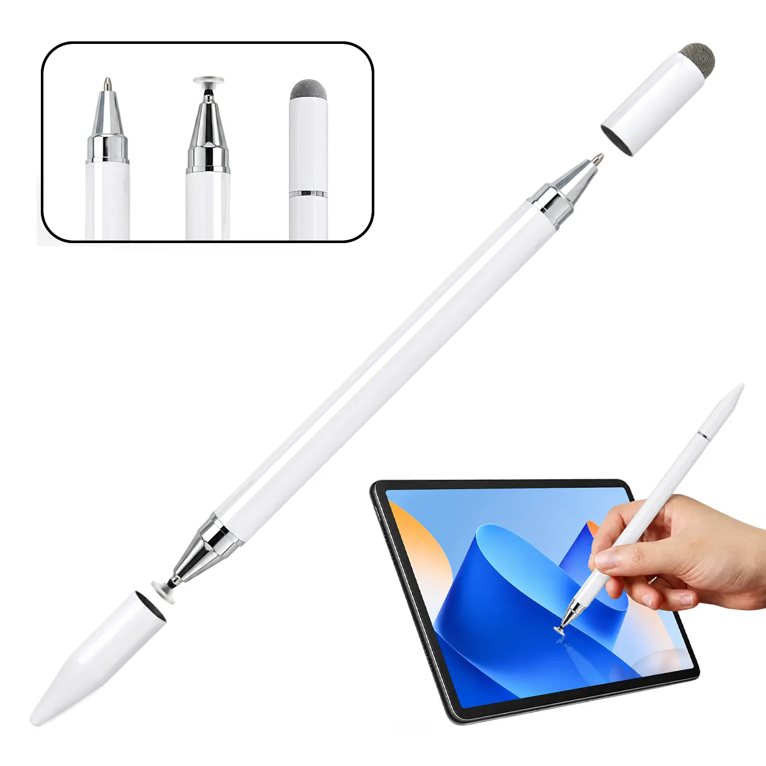 3 in 1 Stylus Pen for Touch Screens, High Sensitivity & Precision Capacitive Stylus for All Universal Touchscreen Devices