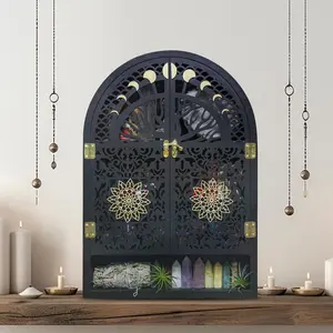 FNYDOX Trinket Shelf The Tree of Life Crystal Display Shelf Moon Shelf Wall Gothic Altar Shelf Spiritual Decor Stone Holder