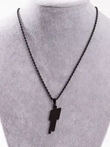 Hiphop Fashion Street Dance Style Asymmetrical Shoulder Figure, Trendy Unisex Jewelry for Men and Women, Stylish Accessory, Cross Chain Design, Cross Charm Necklace