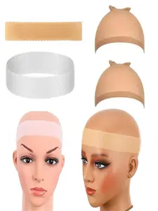 2 Pack Silicone Wig Grip Band, Stretchy Nylon Wig Cap, Sweatproof Wigs Headband, Non-Slip Wigs Hair Band for Men Women, Sports Yoga