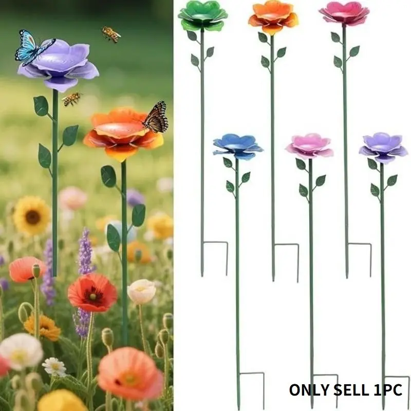 Flower Small Leaf Bee Water Feeder, Butterfly Hummingbird Garden Plug-In, Yard Ground Decor, Outdoor Decoration