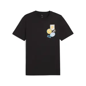 PUMA Mens Icon Graphic Crew Neck Short Sleeve Casual Tops Casual - Black
